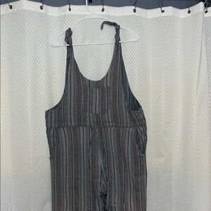 EARTHBOUND Striped Gray Jumpsuit